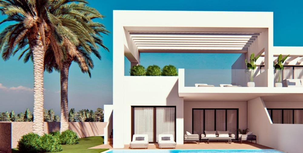 Adosados, semi-adosados y apartamentos con piscina privada y vistas al mar en Finestrat