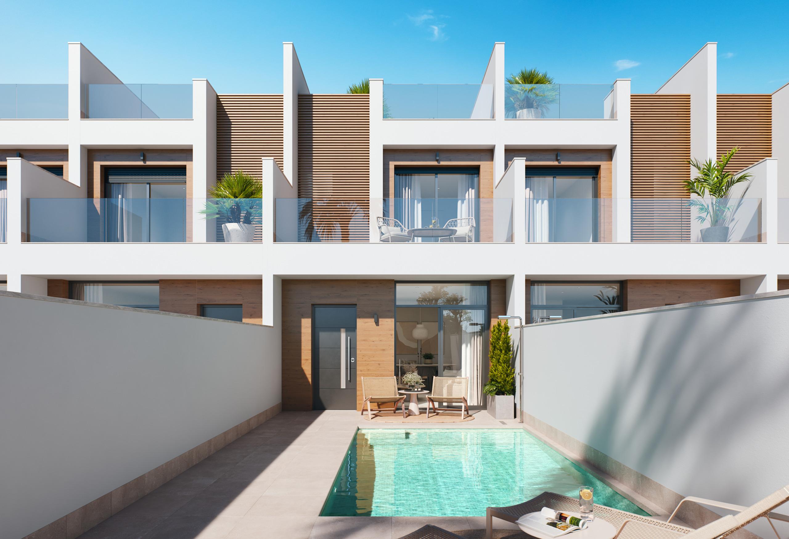 Geschakelde woningen in San Pedro del Pinatar met privé zwembad