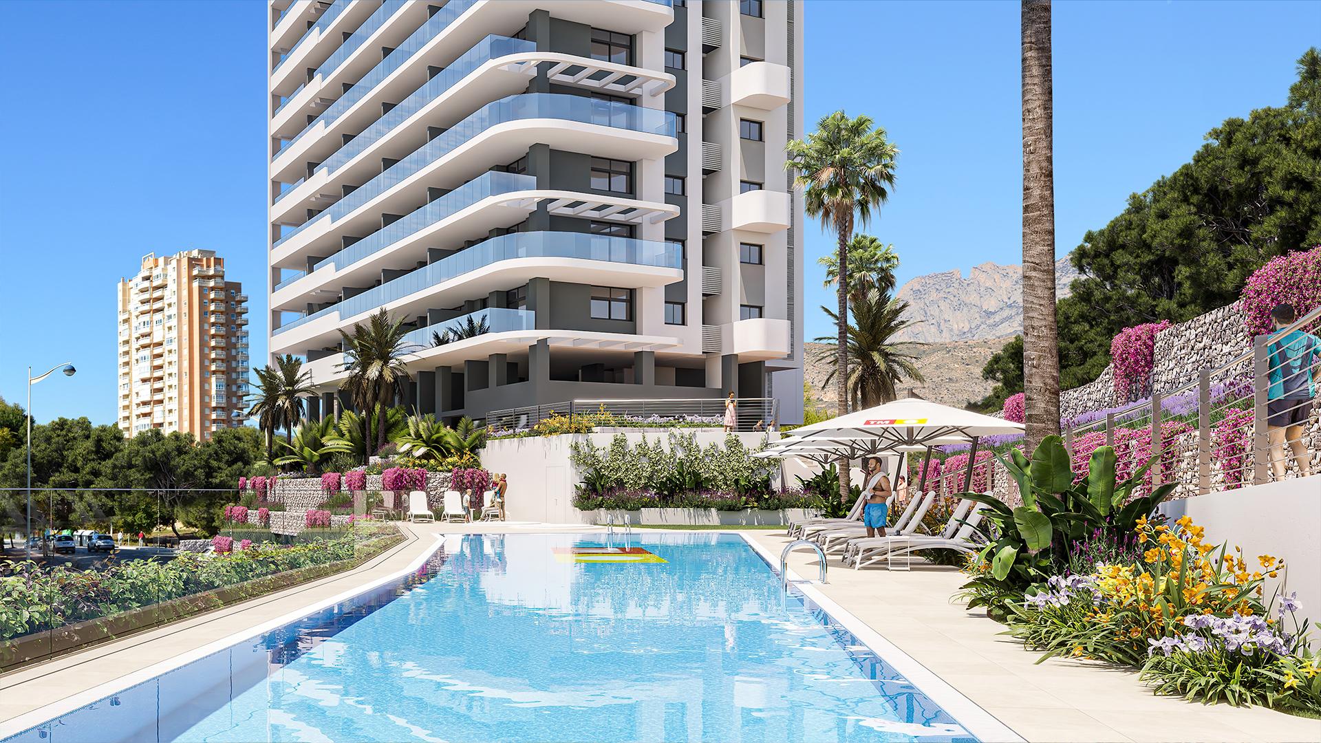 Modernos apartamentos con amplias terrazas en Playa de Poniente, Benidorm