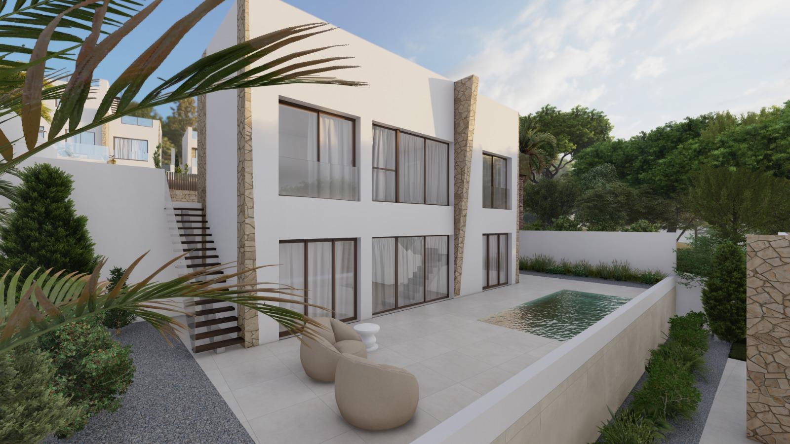 Detached villas with sea and mountain views in the Balcon de Finestrat