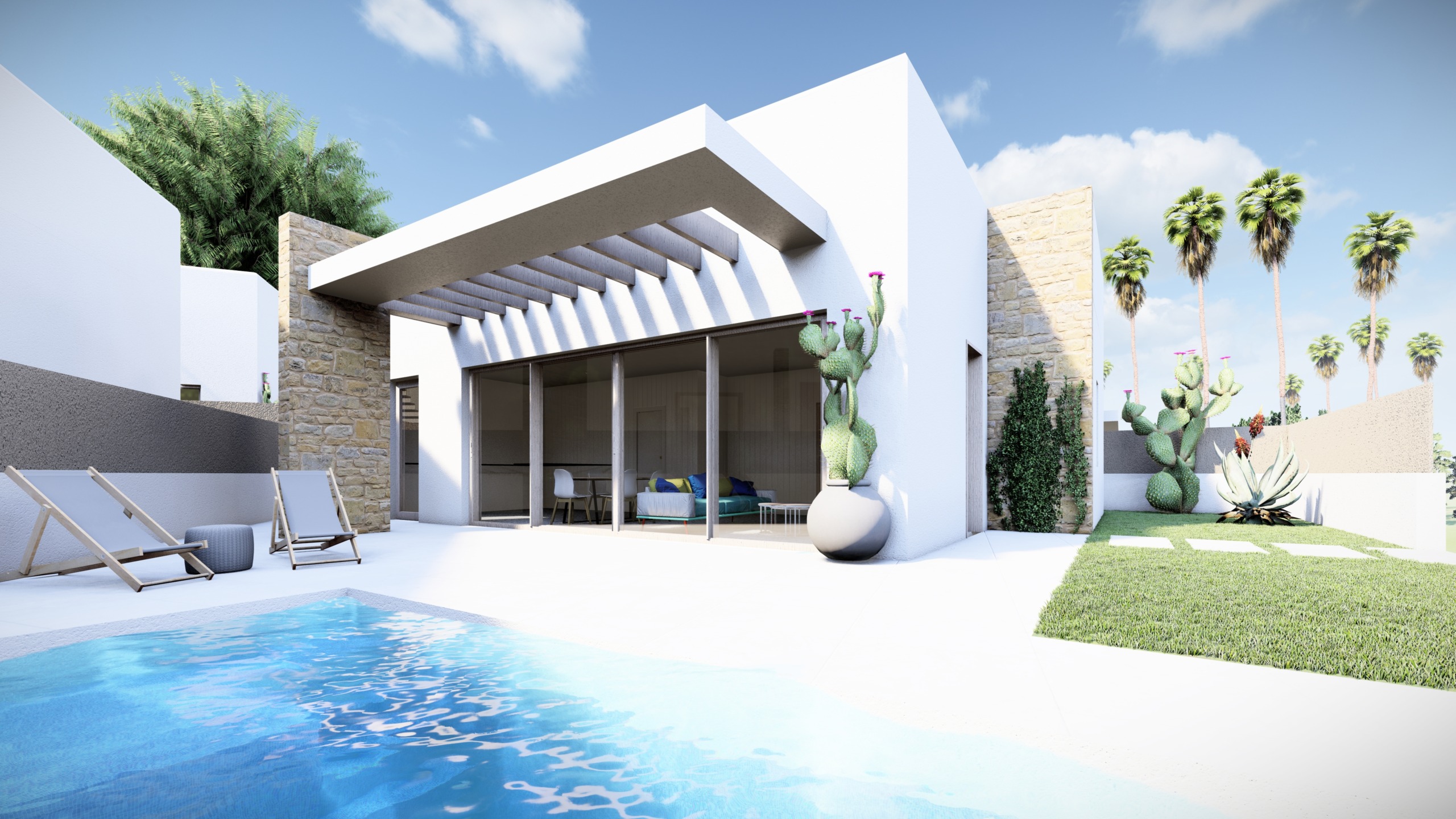 Vrijstaande villa in Ibiza-stijl