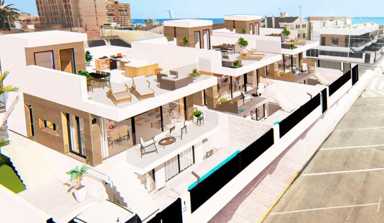 104492-Vrijstaande villa's op 70 meter van de zee in Torrevieja
