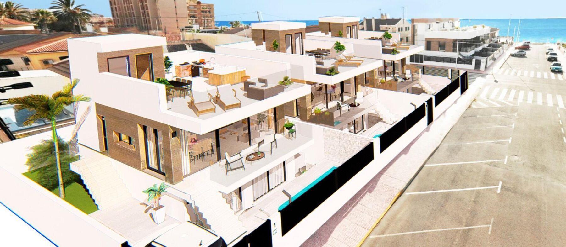104492-Vrijstaande villa's op 70 meter van de zee in Torrevieja