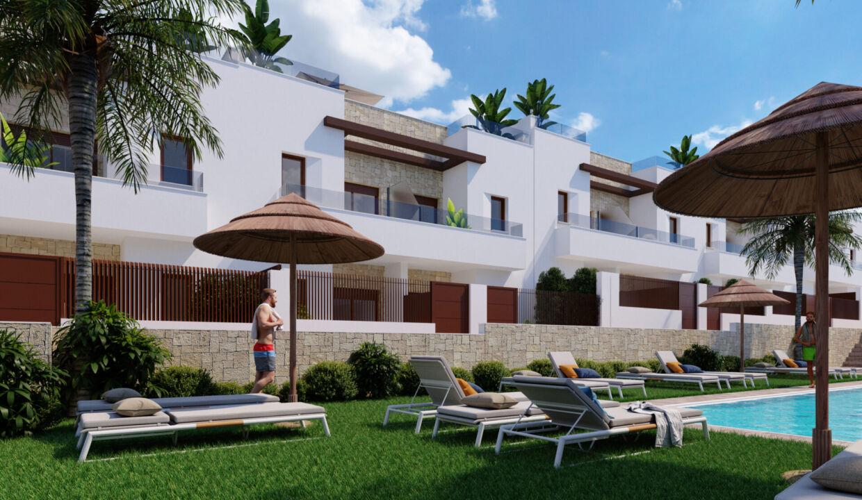 124224-Moderne geschakelde woningen met tuin en solarium in Orihuela Costa